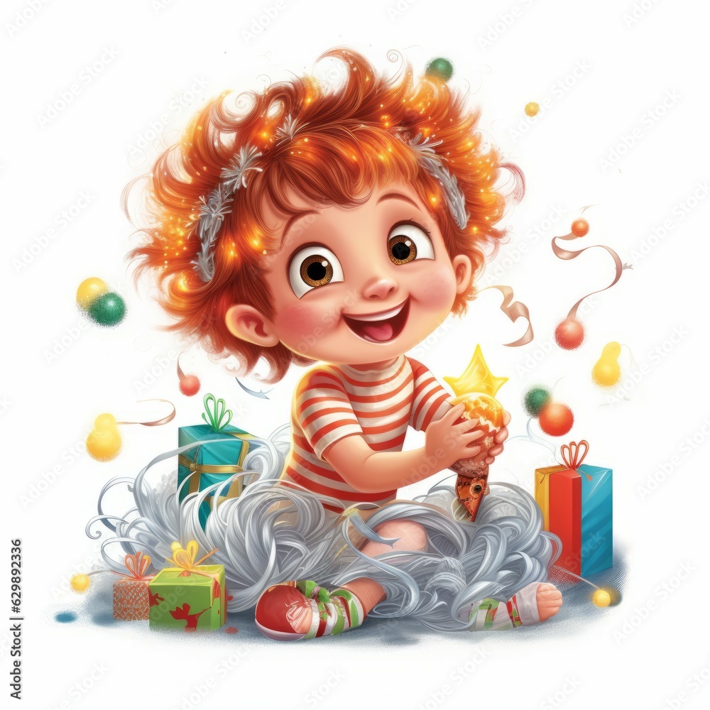 Fototapeta premium Christmas Themed Character Graphics Element created with Generative AI