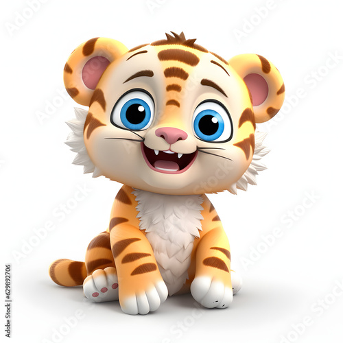 Cute Tiger 3d animation Made with Generative AI