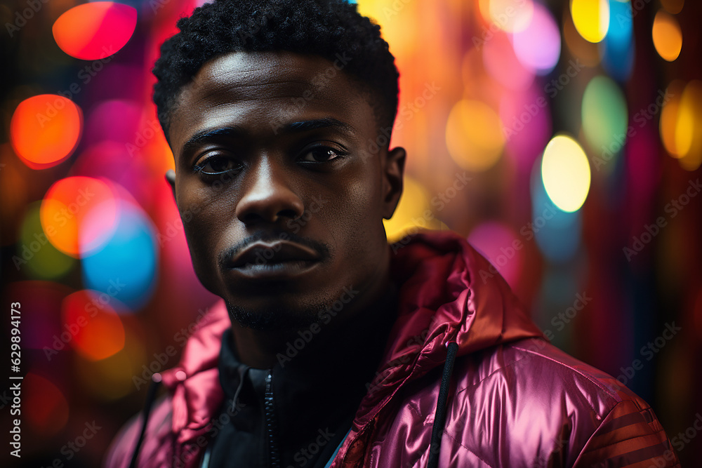 Generative ai studio portrait of african handsom young man on color background Generative ai studio portrait of african handsom young man on color background