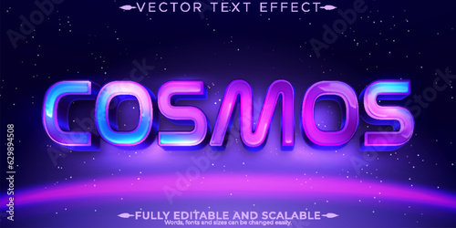 Editable text effect cosmos, 3d galaxy and space font style