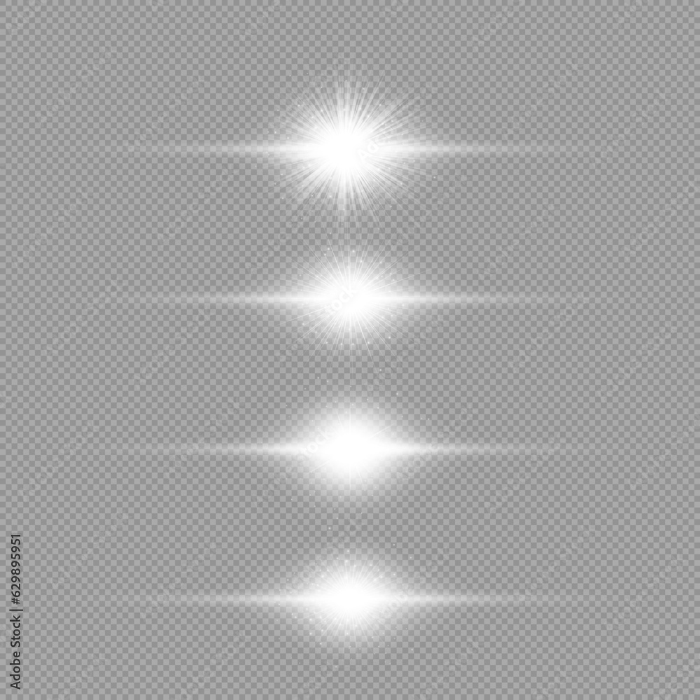 White horizontal light effect of lens flares White horizontal light effect of lens flares