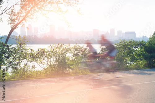 City Cycling in Montreal, Parc Jean Drapeau, Montreal, Quebec, Canada