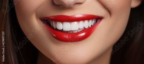 Smiley Red lips. Generative AI technology.