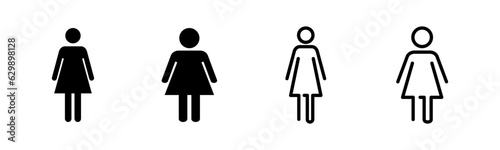 Female icon set illustration. woman sign and symbol