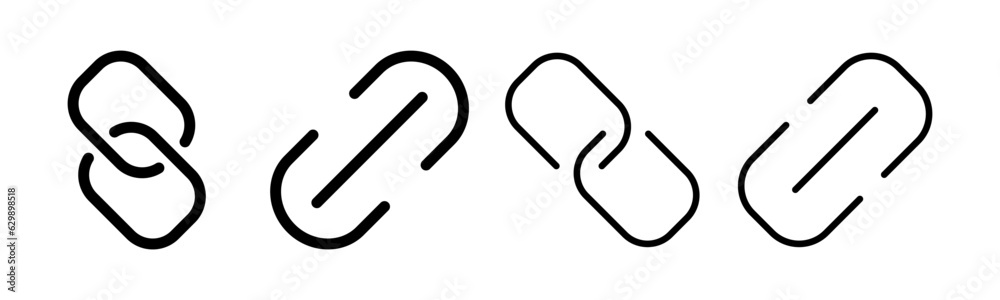 Link icon set illustration. Hyperlink chain sign and symbol