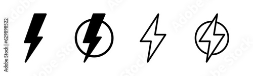 Lightning icon set illustration. electric sign and symbol. power icon. energy sign