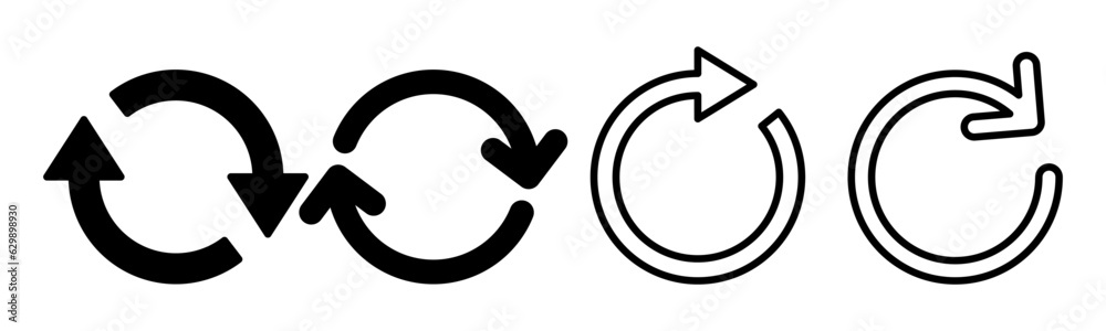 Refresh icon set illustration. Reload sign and symbol. Update icon. Refresh icon set illustration. Reload sign and symbol. Update icon.