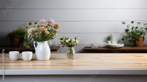 square background of empty space and kitchen interior © sirisakboakaew