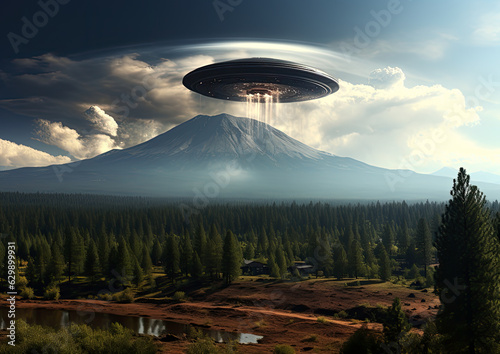 concept of UFO sightings near Mount Shasta . Generative AI
