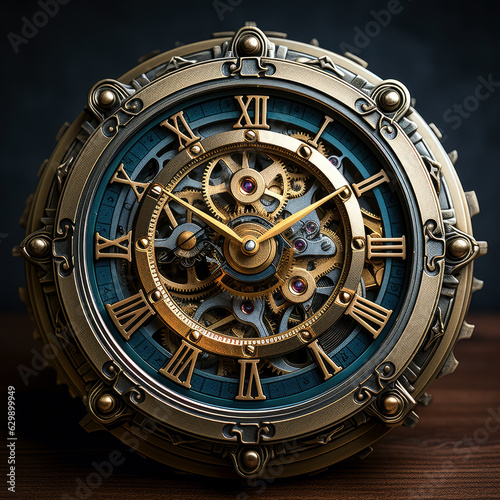 steam punk looking clock with gears