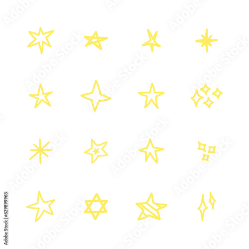 Stars doodle outline icon illustration