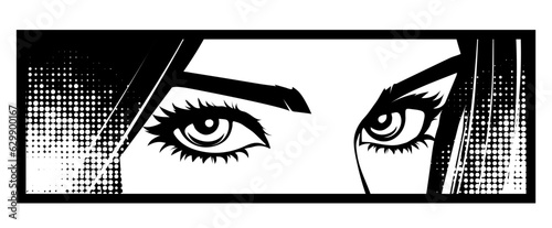 Look of a young girl in manga and anime style.