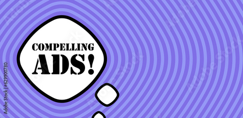 Speech bubble with compelling ads text. Boom retro comic style. Pop art style. Vector line icon for Business and Advertising