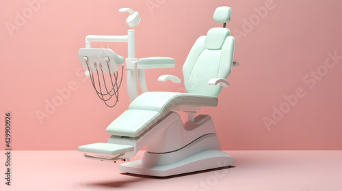 Clean and Modern Dental Chairs on Seamless Pink Background