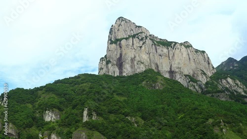 Time lapse of yandang mountain, it was named a world Geopark.Known at home and abroad for its unique peaks, rocks, waterfalls and ancient caves. photo