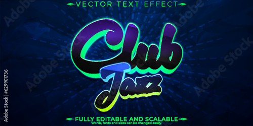 Clup text effect, editable music and jazz text style photo