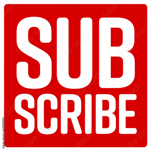 Subscribe red button for video logo