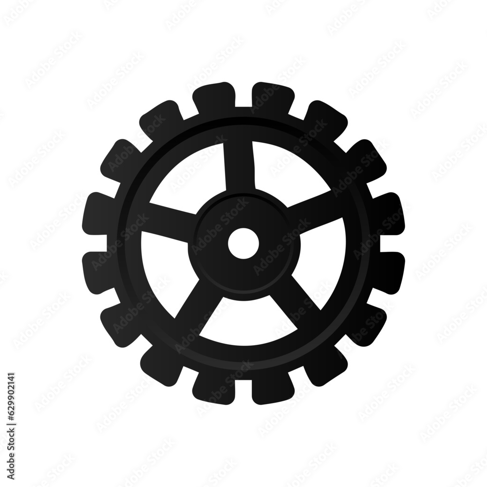 Obraz premium Cogwheel flat machine gear icon