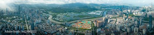 Shenzhen ,China - May 29,2022: Aerial view of landscape in Shenzhen city, China