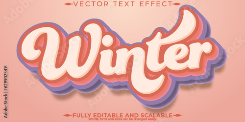 Winter text effect, editable fashion and soft text style