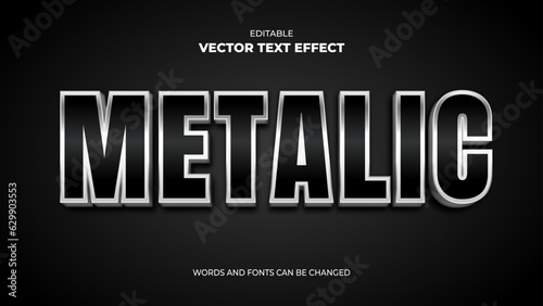 3d black silver metalic editable text effect