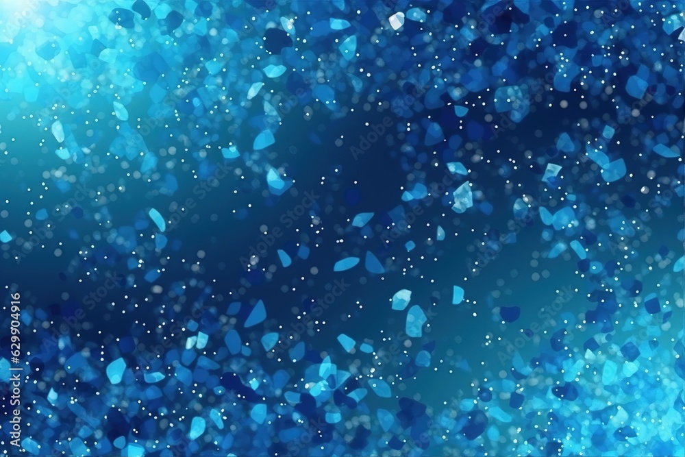 Abstract bright glitter blue background. Ai generative.