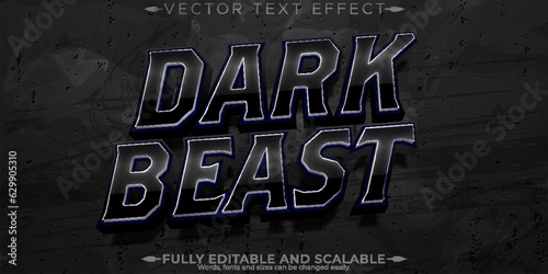 Dark beast text effect, editable horrorand dark text style