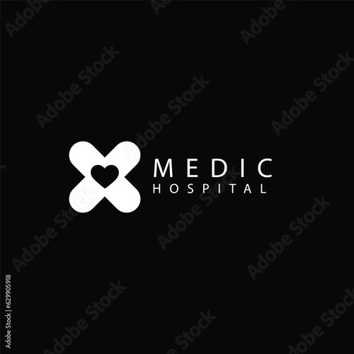 injury heart tape plaster conceptual flat design vector style