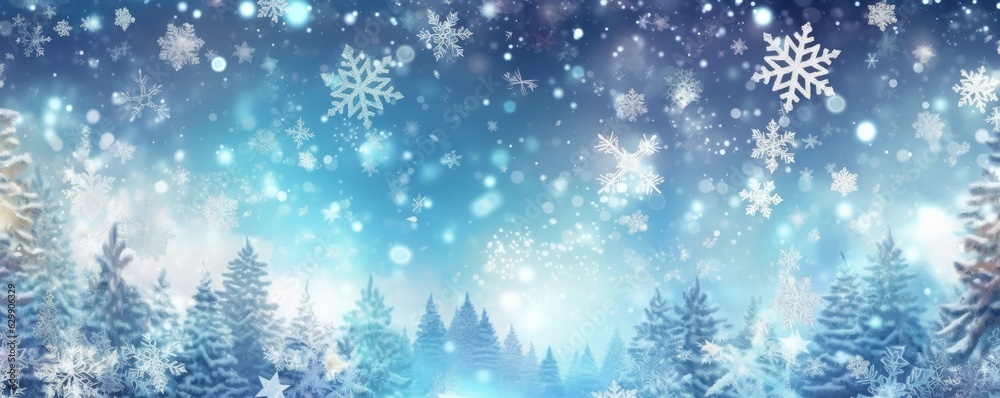 blue snowy glitter winter background illustration