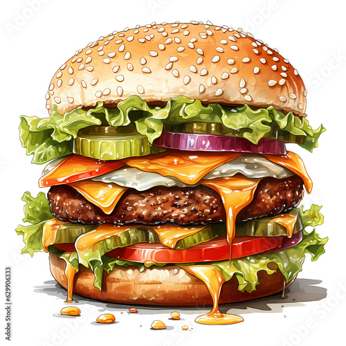 Hamburger Super Cheese Clipart