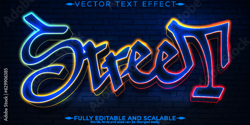 Graffiti text effect, editable spray and street text style
