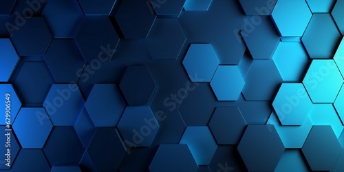 Hexagonal gradient background with blue hexagons © kilimanjaro 