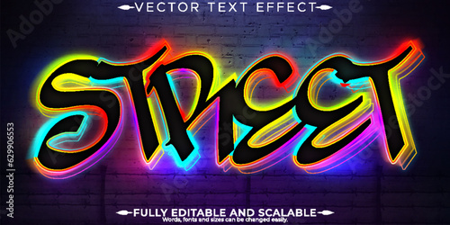 Graffiti text effect, editable spray and street text style