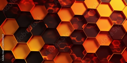 Hexagonal gradient background with orange hexagons