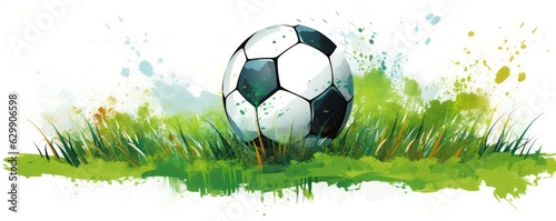 football on green meadow illustration