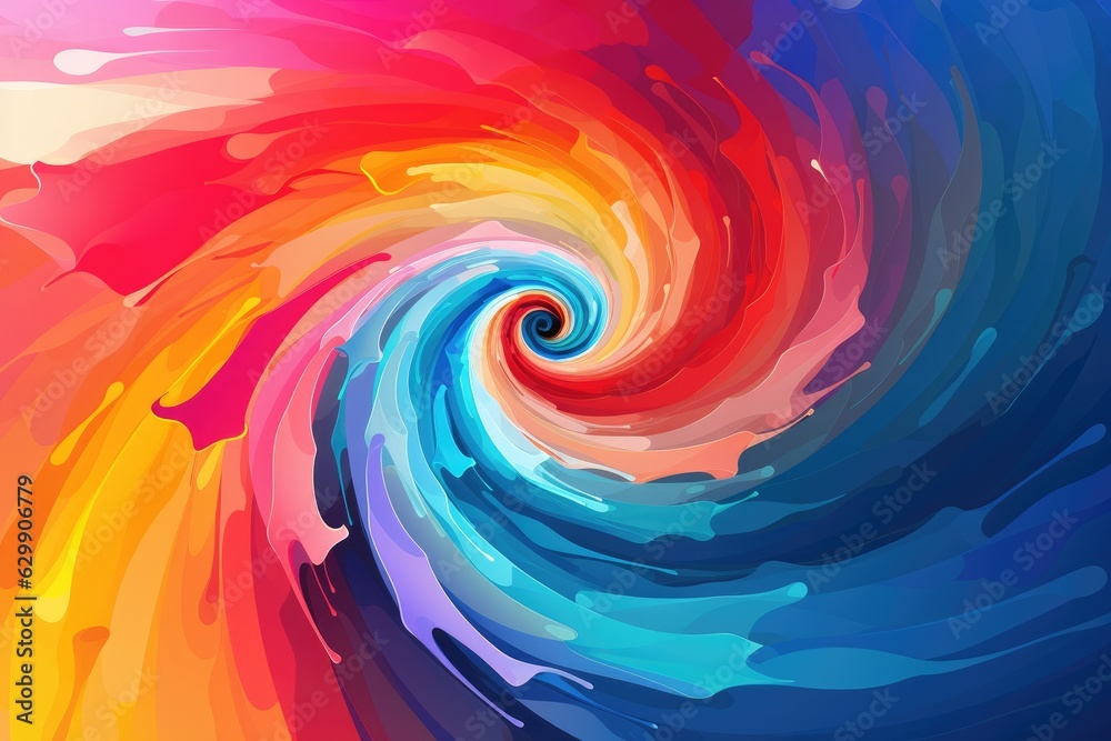 Magic and colorful spiral with galaxy on it, space and universe wallpaper. Generative Ai.