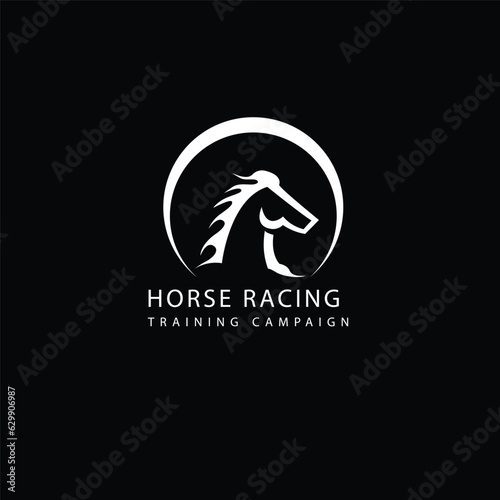 Silhouette of racing horse with jockey.