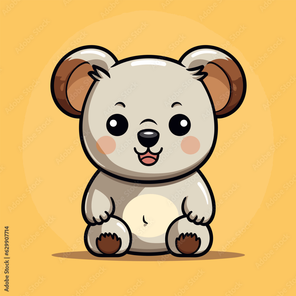 Naklejka premium Koala. Koala hand-drawn comic illustration. Cute vector doodle style cartoon illustration.