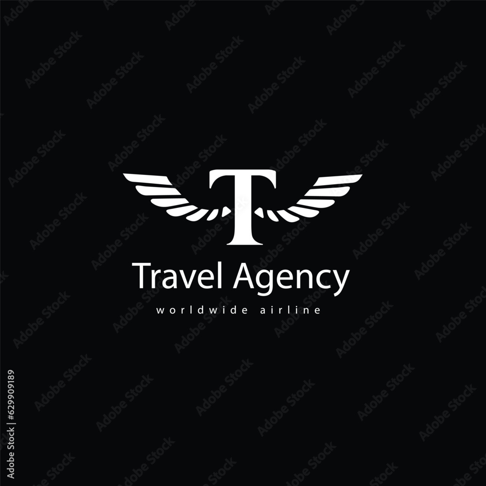 T Letter Wings Logo Design Icon. Flying Wing Letter Logo� T Letter Wings Logo Design Icon. Flying Wing Letter Logo�