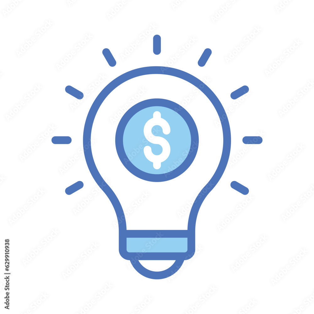Dollar inside bulb depicting innovative idea, financial idea icon design Dollar inside bulb depicting innovative idea, financial idea icon design