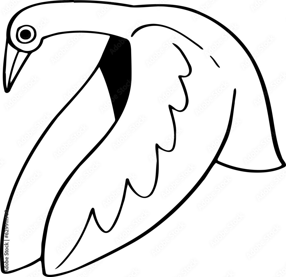 Obraz premium hand drawn bird illustration.