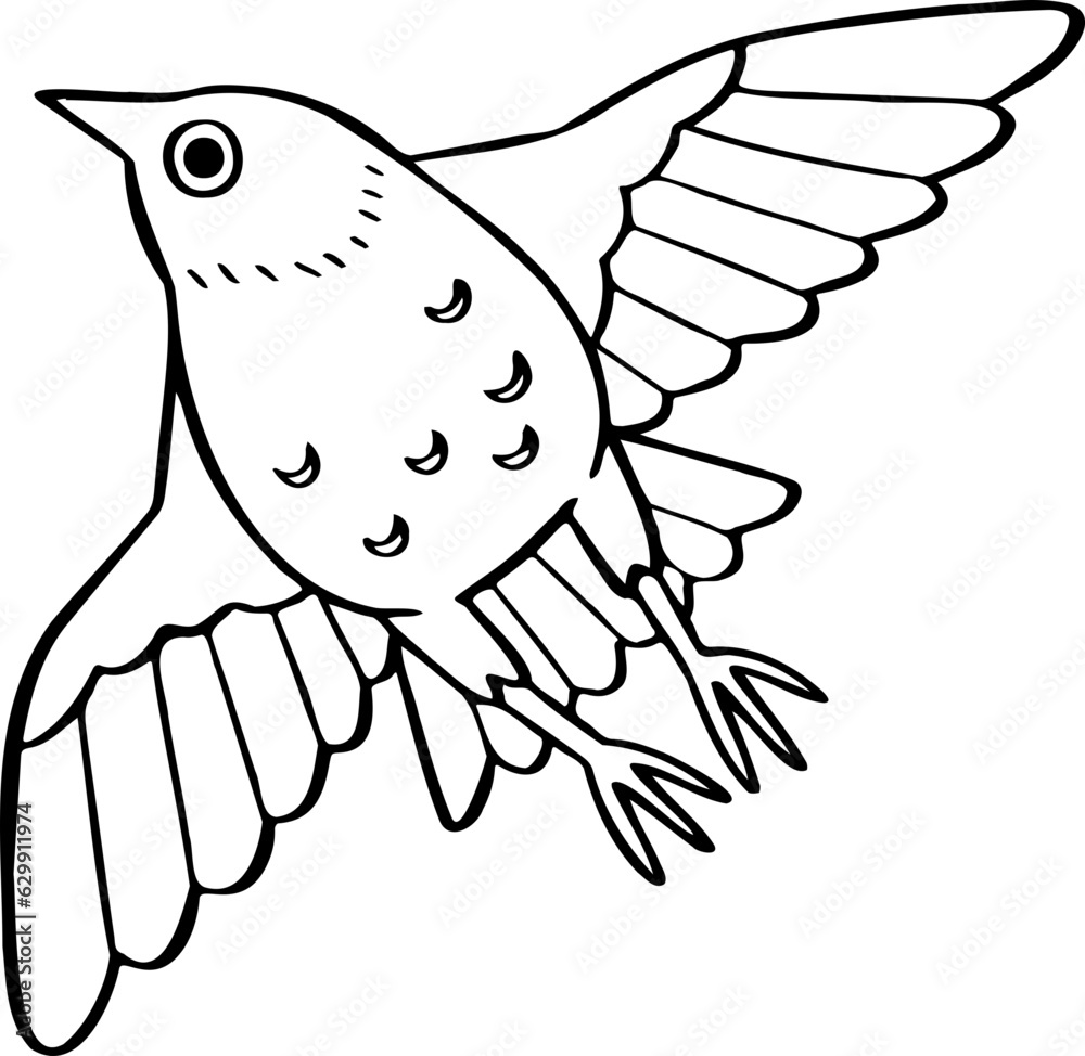 Obraz premium hand drawn bird illustration.