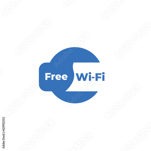 Blue Wi- Fi icon white background