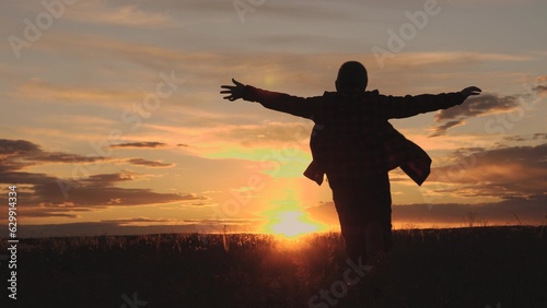 American boy runs across field with his hands up, childhood dream airplane pilot, happy child run sunset, free children dream concept, child dreams flying sky, astronaut, childhood dream fly, becomes