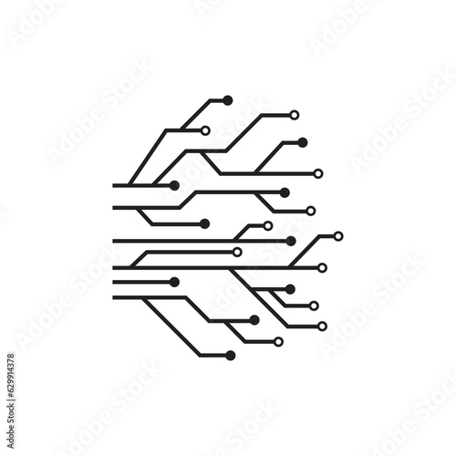 Circuit vector illustration design template