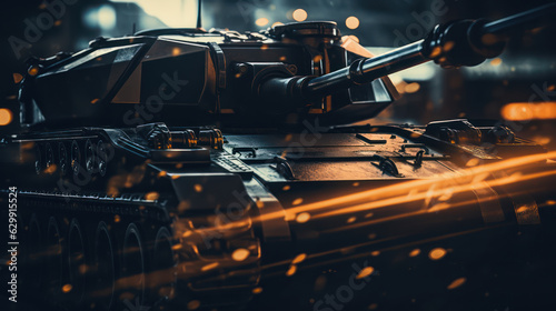 Futuristic Tank. Concept of war. 
