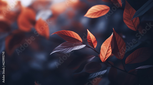 Dark autumn leaves. Fall background 