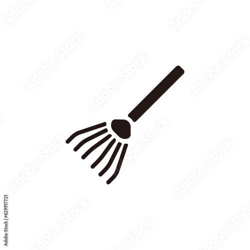 Rake icon.Flat silhouette version.