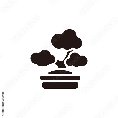 Bonsai icon.Flat silhouette version.