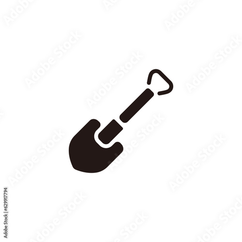 Shovel icon.Flat silhouette version.